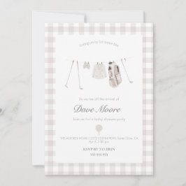 Neutronenbeige Golf Babydusche Party Einladung
