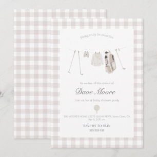 Neutronenbeige Golf Babydusche Party Einladung