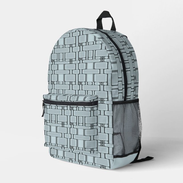 Neutronenblau des Rechteck-Musters Bedruckter Rucksack (Rückseitige Ecke Rechts)