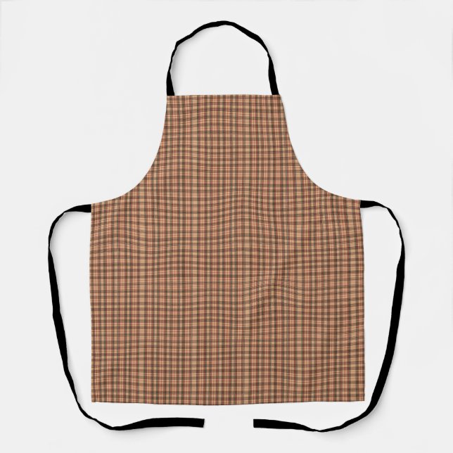 Neutronenbraun und Tan Tartan Kariert Schürze (Vorderseite)