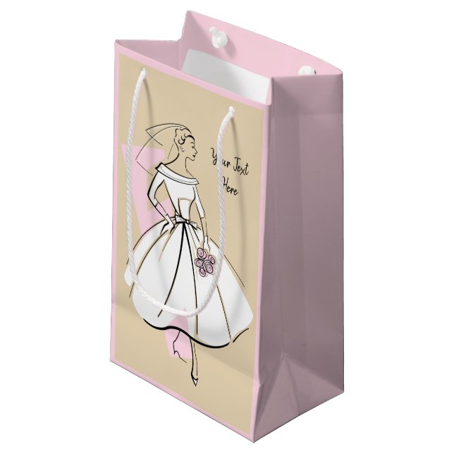 Neutronenbride-Geschenktasche kleine rosa Geschenktüte (Vorderseite Schrägansicht)