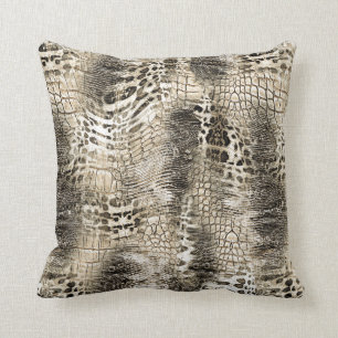 Neutronenfarben Exotische Snakeskin-Tierdrucke Kissen