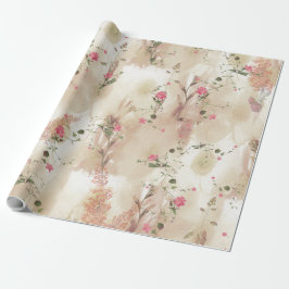Neutronenfarbener Herbst Botanisches Thema Geschenkpapier
