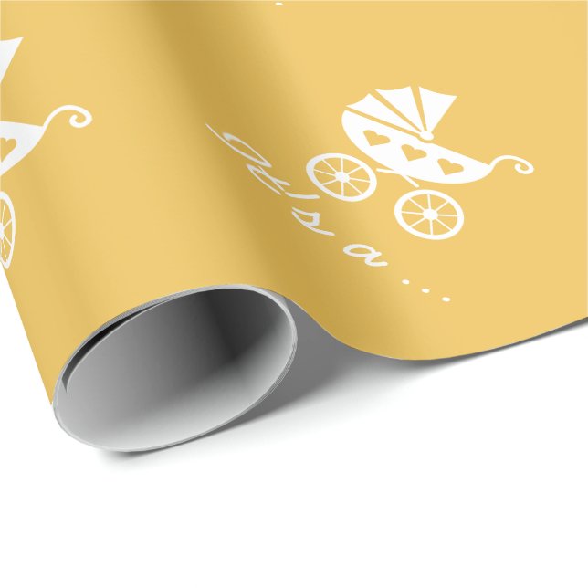 Neutronengelbes Packpapier mit Kinderwagen, Buggy (Rolleneckpunkt)