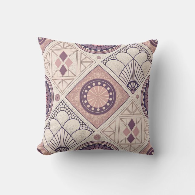 Neutronengeometrisches Art Deco Kissen (Vorderseite)