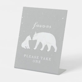 Neutronenschaukeln-Babyduschfavoriten für Polarbär Sockelschild