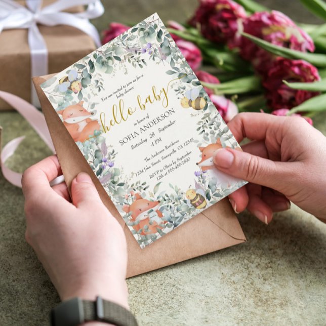 Neutronenwaldtiere Boho Babydusche Einladung (Von Creator hochgeladen)