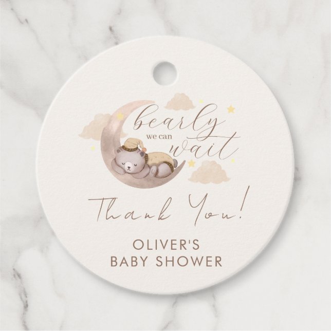 Neutropenie Bärenmoon Star Babydusche Geschenkanhänger (Vorderseite)