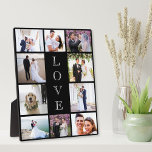 Neuverheiratete Liebe 10 Foto Collage Wedding Fotoplatte<br><div class="desc">Eine Collage aus schwarzem Foto für Neuvermählte mit einer 10-Foto-Collage aus Hochzeitstag,  Verlobung,  Flitterwochen,  Brautparty,  Trauzeugen,  Familie,  etc. und "LIEBE",  die in eleganter,  weißer Schrift in der Mitte niedergeschrieben ist.</div>