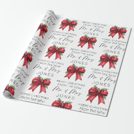 Neuverheiratete Verheiratet im Jahr 2024 Gift Wrap Geschenkpapier