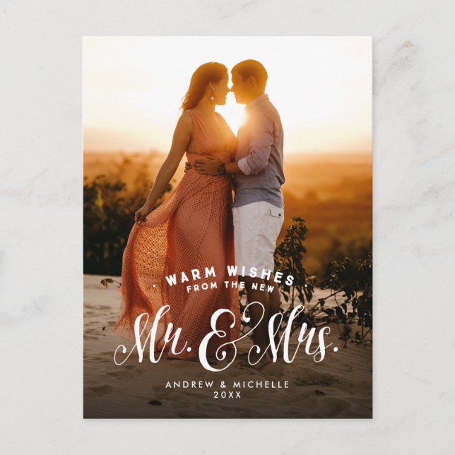 Neuvermähltes Foto Feiertagspostkarte (Vorderseite)