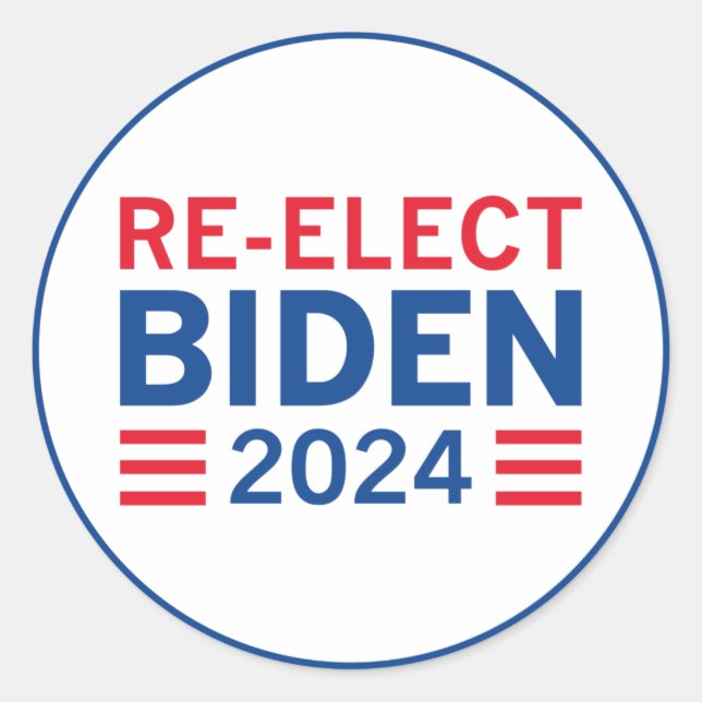 Neuwahl Biden 2024 Runder Aufkleber (Vorderseite)