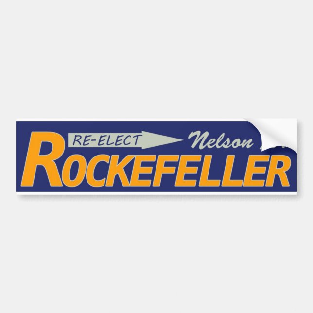 Neuwahl Nelson Rockefeller 1970 Autoaufkleber (Vorne)