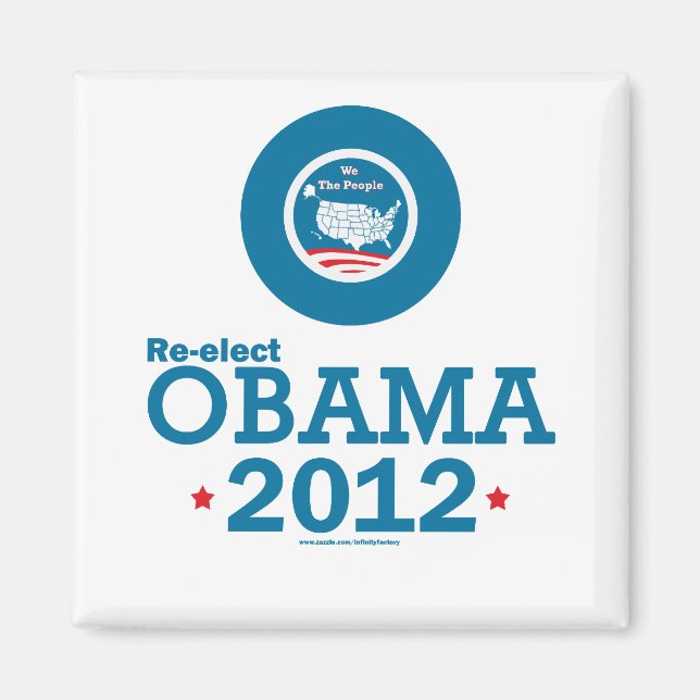 Neuwahl Obama 2012 Magnet (Vorne)