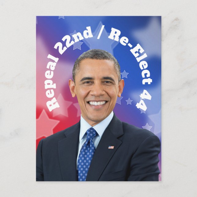 Neuwahl von Präsident Obama Postkarte (Vorderseite)