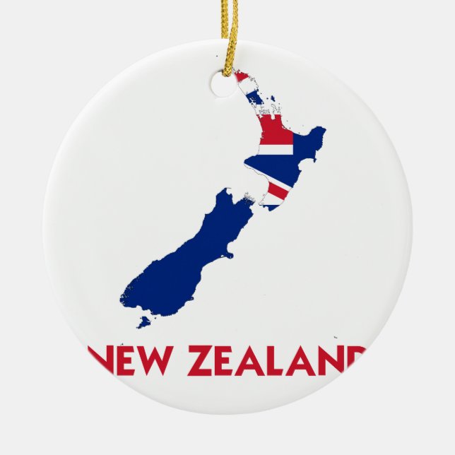 NEUZEALAND MAP KERAMIKORNAMENT (Vorne)