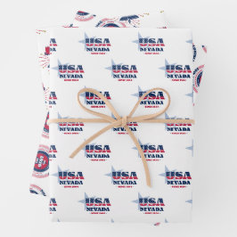 Nevada, 50 Staaten, Liberty Bell Geschenkpapier Set