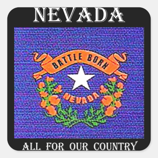 Nevada Battle Geboren Quadratischer Aufkleber (Vorderseite)