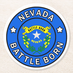 Nevada Battle Geboren Runder Pappuntersetzer