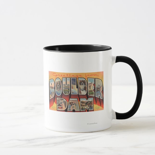 Nevada - Boulder Dam - Große Briefmarkenszenen Tasse (Rechts)
