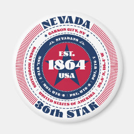 Nevada Circle Typografy Souvenir Magnet
