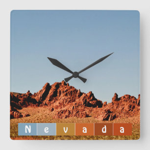 Nevada Desert Quadratische Wanduhr