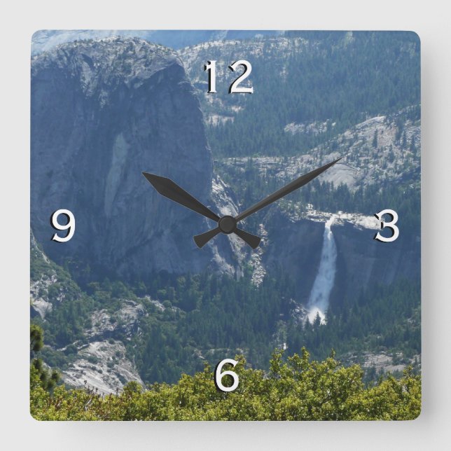Nevada Falls from Panorama Trail Yosemite Quadratische Wanduhr (Vorderseite)