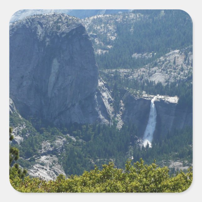 Nevada Falls from Panorama Trail Yosemite Quadratischer Aufkleber (Vorderseite)