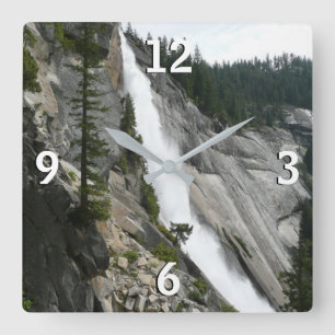 Nevada Falls im Yosemite National Park Quadratische Wanduhr