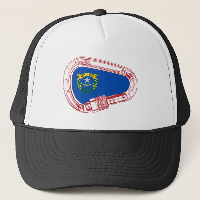 Nevada Flag Klettersteig Carabiner Truckerkappe (Vorderseite)