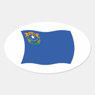 Nevada-Flaggenaufkleber Ovaler Aufkleber