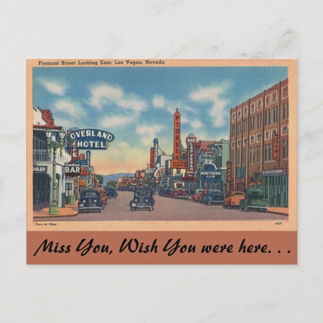 Nevada, Fremont Street, Las Vegas Postkarte (Vorderseite)