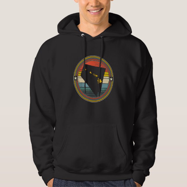 Nevada Hawaii Roots Origin Staat Map Retro Hoodie (Vorderseite)