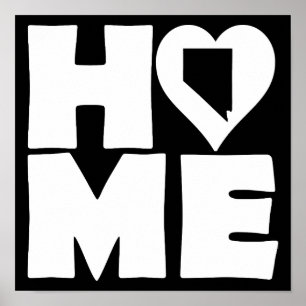 Nevada Home Heart State Poster Schild
