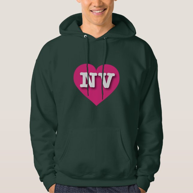 Nevada Hot Pink Heart - I Liebe NV Hoodie (Vorderseite)