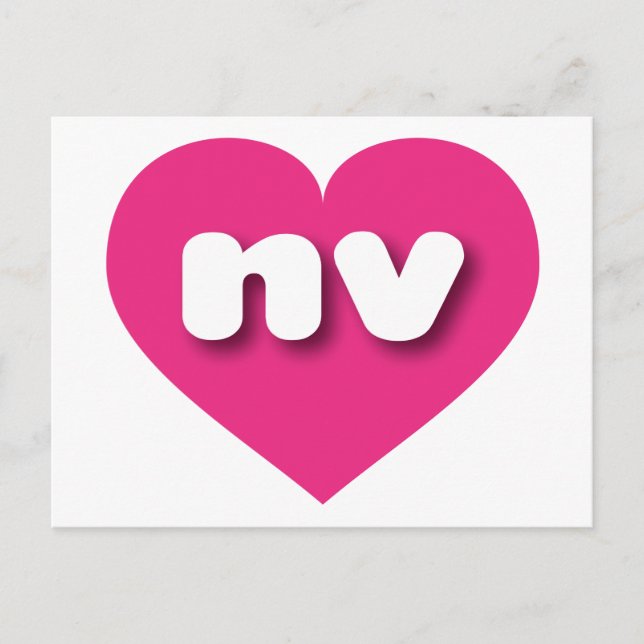 Nevada hot pink heart - I Liebe nv Postkarte (Vorderseite)