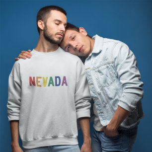 Nevada in Rainbow-Farben Besticktes Sweatshirt
