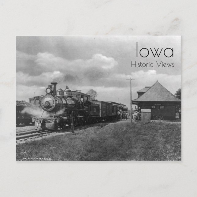 Nevada, Iowa Bahnhof Postkarte (Vorderseite)