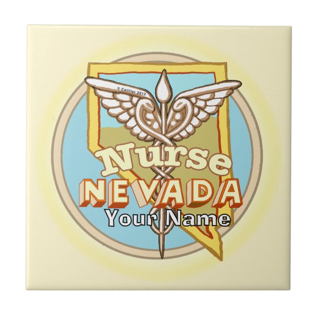 Nevada Krankenschwester Caduceus Kachel (Vorderseite)