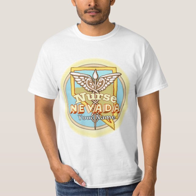 Nevada Krankenschwester Caduceus  T-Shirt (Vorderseite)