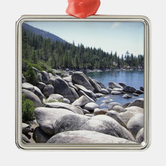 Nevada - Lake Tahoe Landschaft Ornament Aus Metall (Vorne)