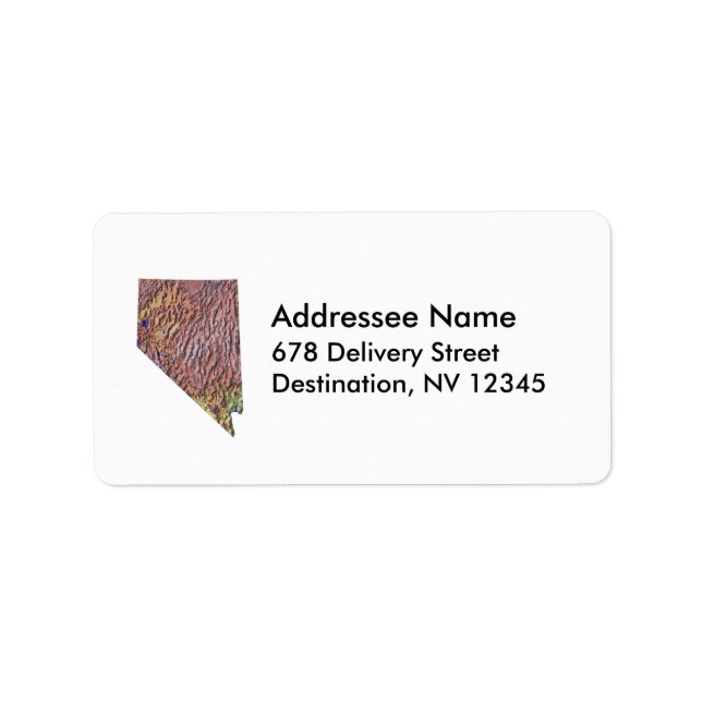 Nevada Map Address Label Adressaufkleber (Vorne)