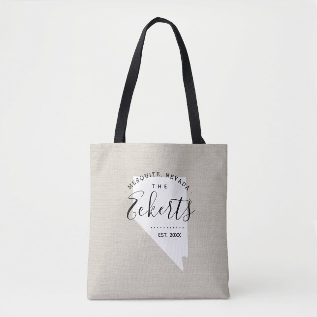 Nevada Monogram Staaten Tote Bag Tasche (Vorderseite)