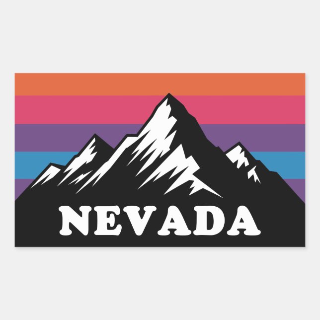 Nevada Mountain Sunset Retro Aufkleber (Vorderseite)