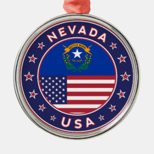 Nevada, Nevada-Handyhülle, Nevada-Aufkleber, Ornament Aus Metall