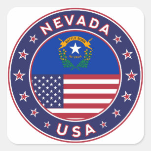 Nevada, Nevada Telefongehäuse, Nevada Aufkleber, Quadratischer Aufkleber