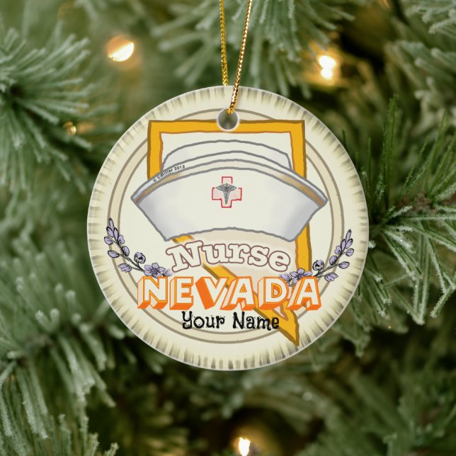 Nevada Nurse Keramik Ornament (Baum)