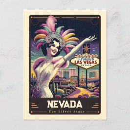 Nevada | Patriotischer Geist Vintag Postkarte