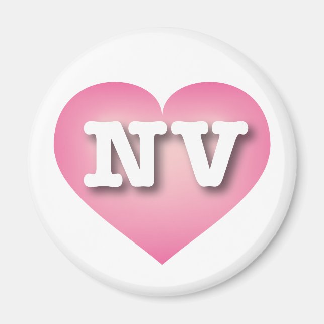 Nevada Pink Fade Heart - I Liebe NV Magnet (Vorne)