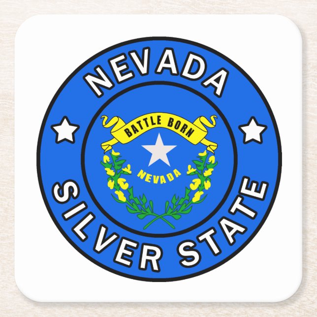 Nevada Rechteckiger Pappuntersetzer (Vorderseite)